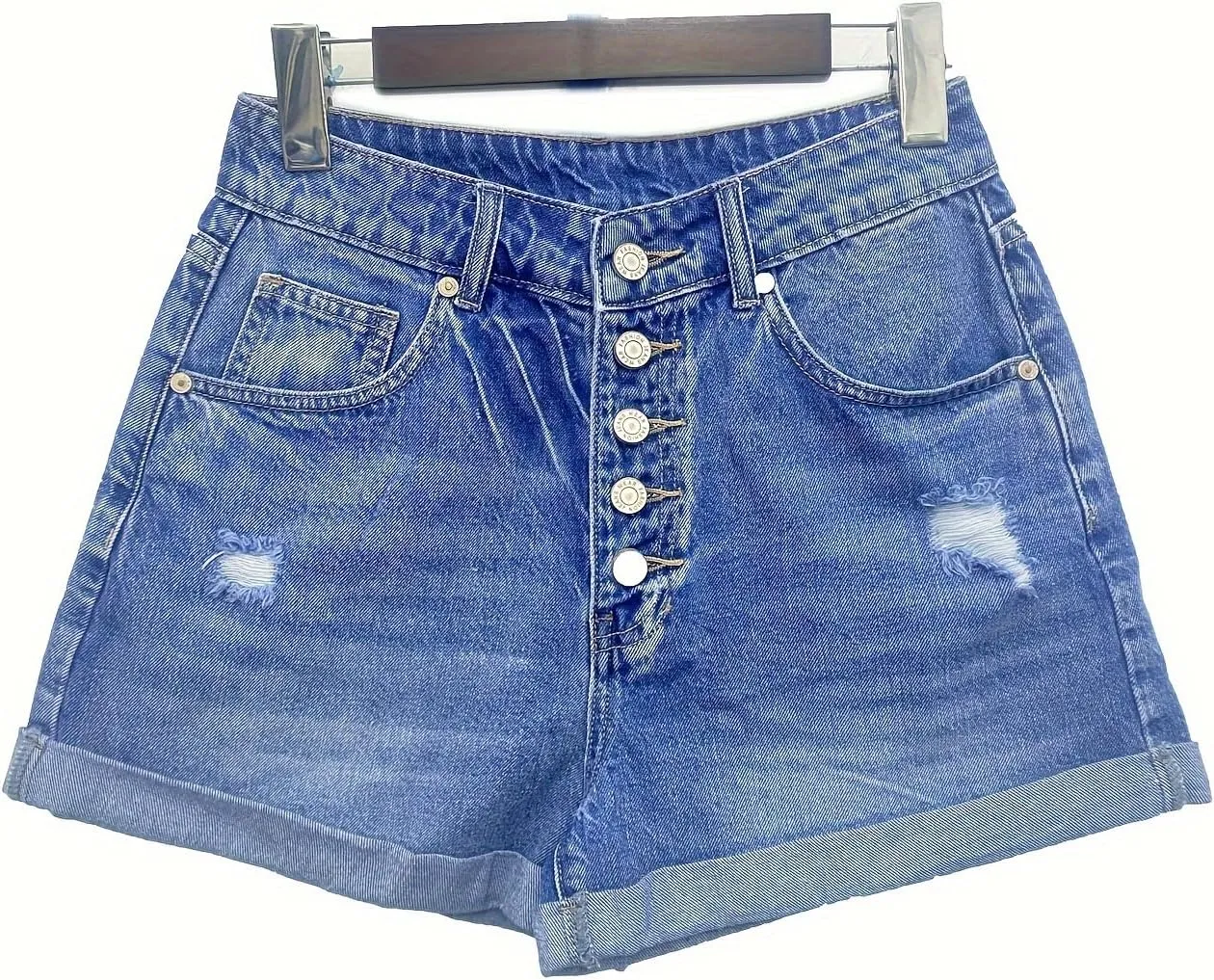 Womens High Waisted Jean Shorts Comfy Stretchy Workout Denim Shorts for Women