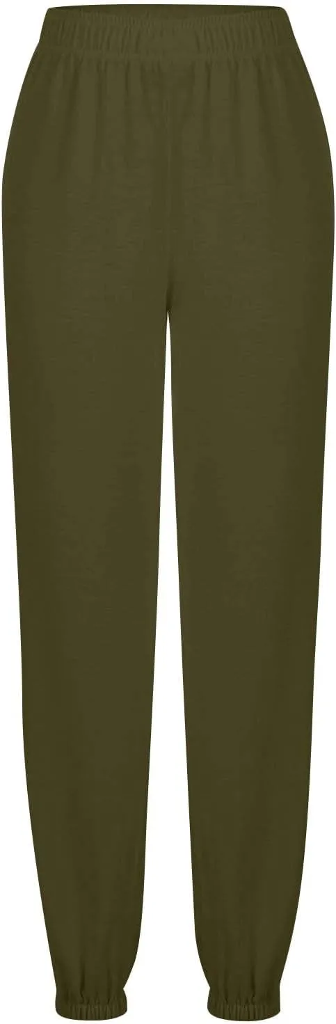 Womens Jogger Sweatpants Baggy Casual Capri Pants Oversized Straight Leg Sweatpants Comfy Athletic Joggers with Pocket