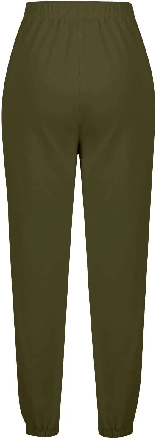 Womens Jogger Sweatpants Baggy Casual Capri Pants Oversized Straight Leg Sweatpants Comfy Athletic Joggers with Pocket