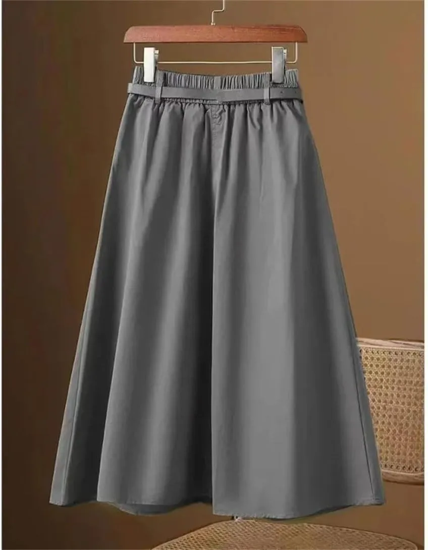 Women's Office Work Pencil Skirt Stretch High Waist with Pockets Business Casual Mid-Length Skirt