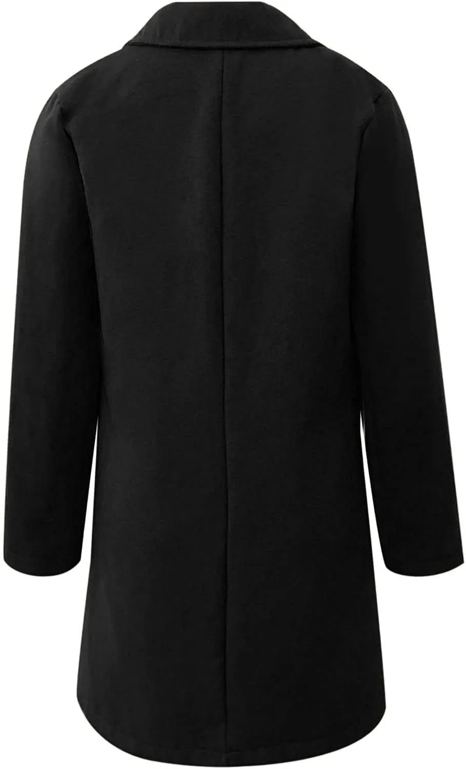 Womens Pea Coat Casual Notch Lapel Cardigan Coats Single Breasted Open Front Wool Coats 2024 Fall Winter Overcoat
