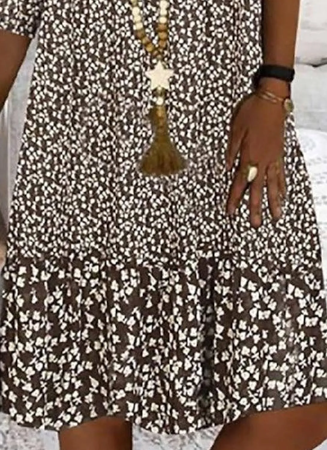Women's Retro Floral Print Half Sleeve Mini Dress 2025 Summer Outfits Elegant V-Neck Shift Cocktail Party Short Dress