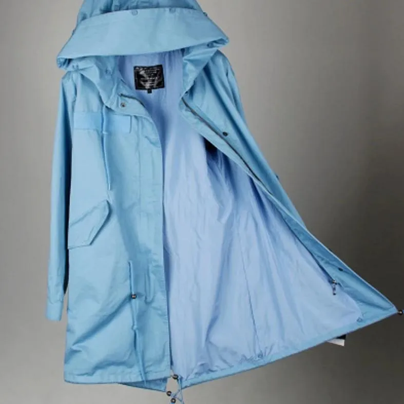 Women's Spring Casual Hooded Long Trench With Pockets