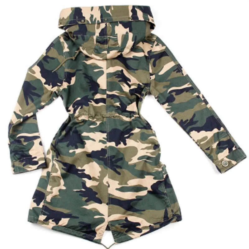 Women's Spring Casual Hooded Long Trench With Pockets