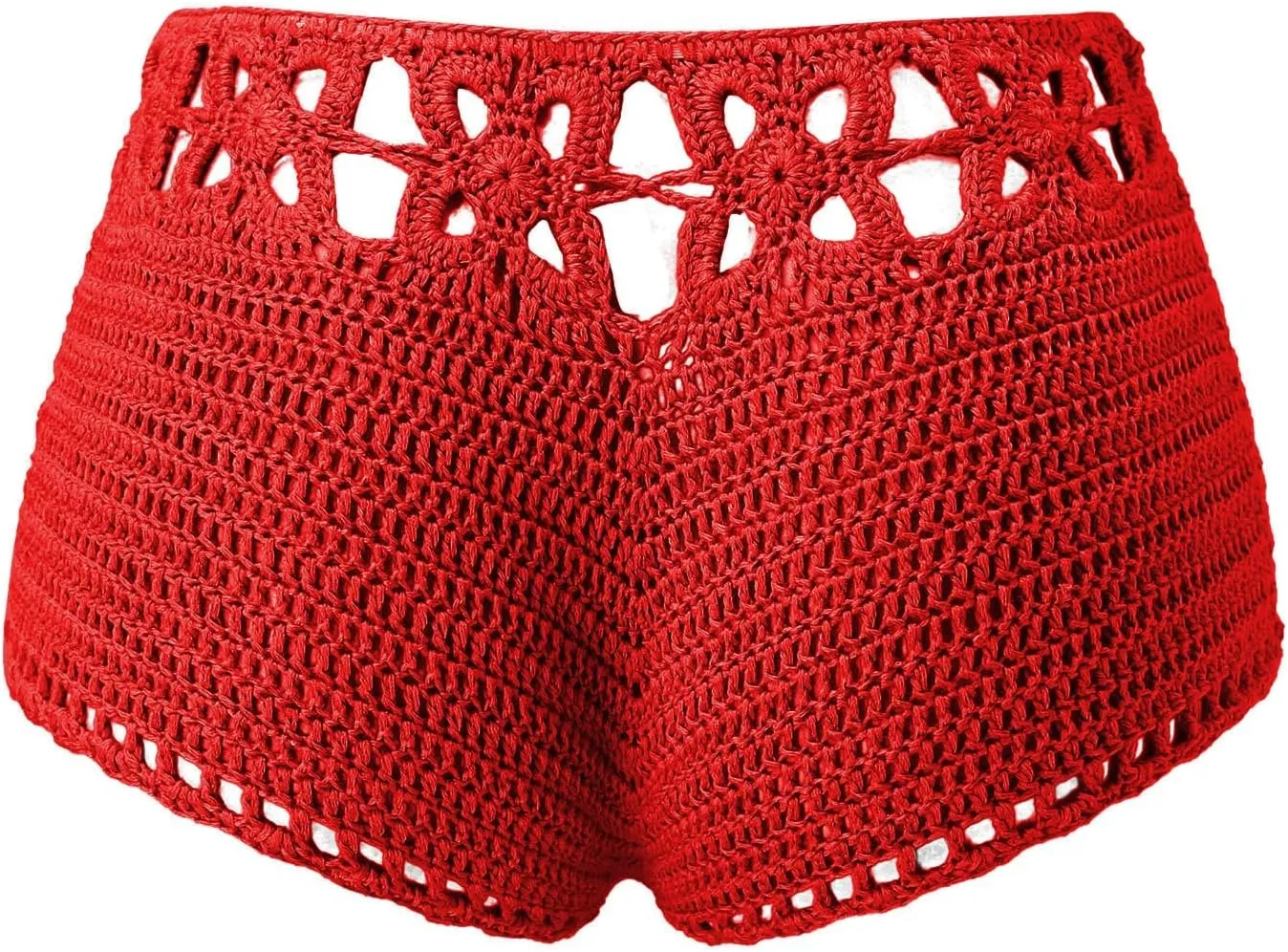 Women's Summer Beach Shorts Knit Skinny Casual Shorts Crochet Hollow Sexy Fashion Lightweight Comfy Cotton Shorts