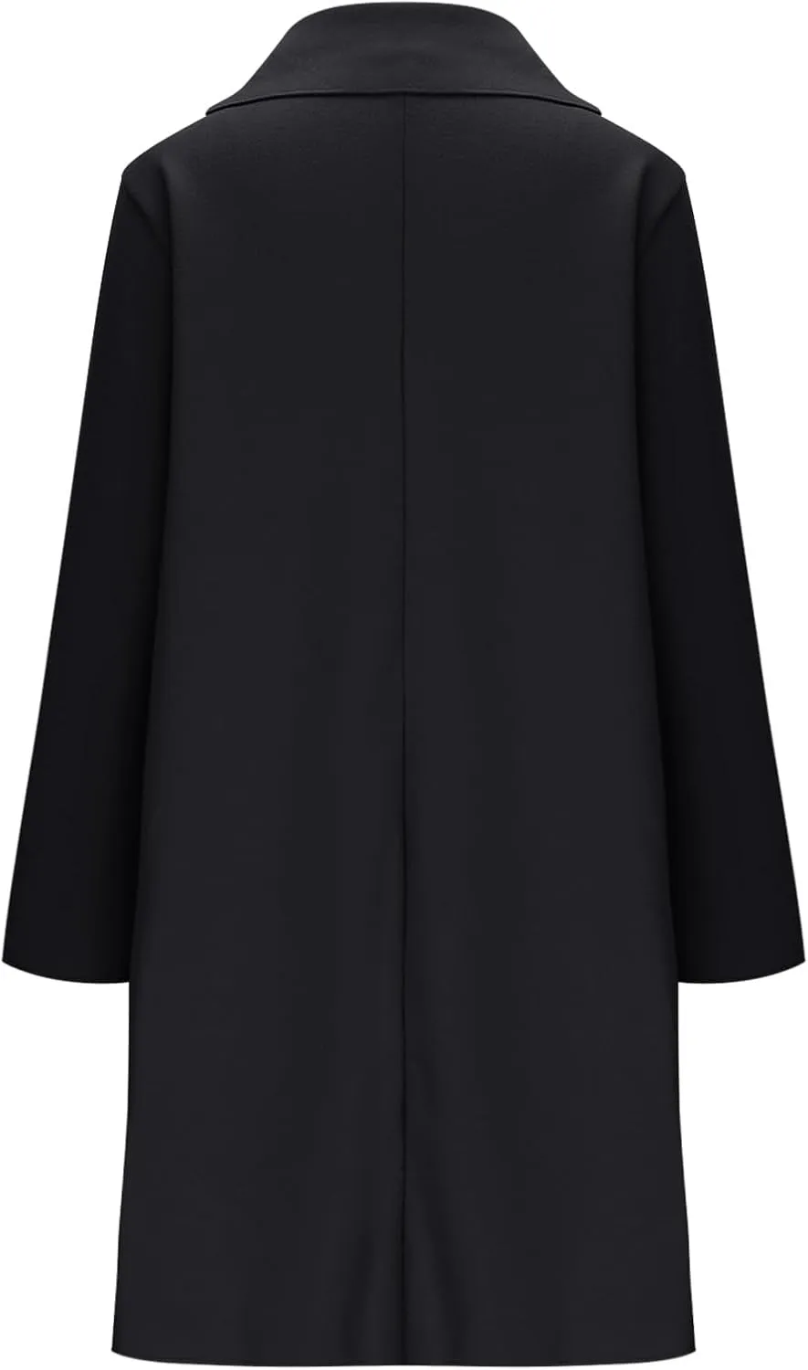 Women's Wool Trench Coat Elegant Single Breasted Pea Coat Casual Notch Lapel Long Winter Coats Long Sleeve Overcoat